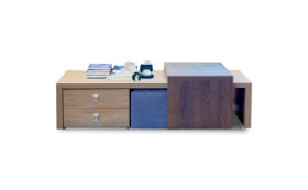 Ξύλινο Τραπεζάκι Σαλονιού με πολλούς χρηστικούς χώρους.