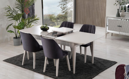18180 2 440x272 - Τραπεζαρία Line Straight Off White με Επέκταση 84120